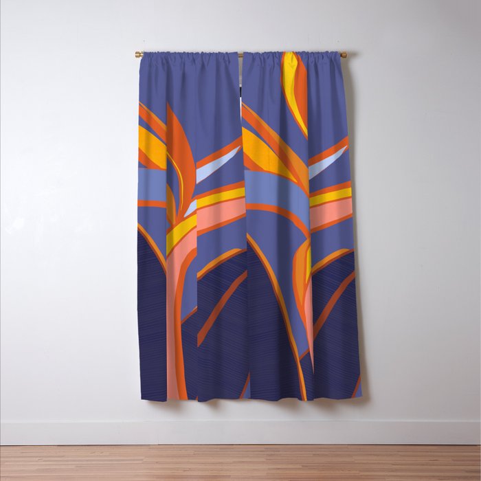 Bird Of Paradise Tropical Flower Window Curtain Gallery Image 3