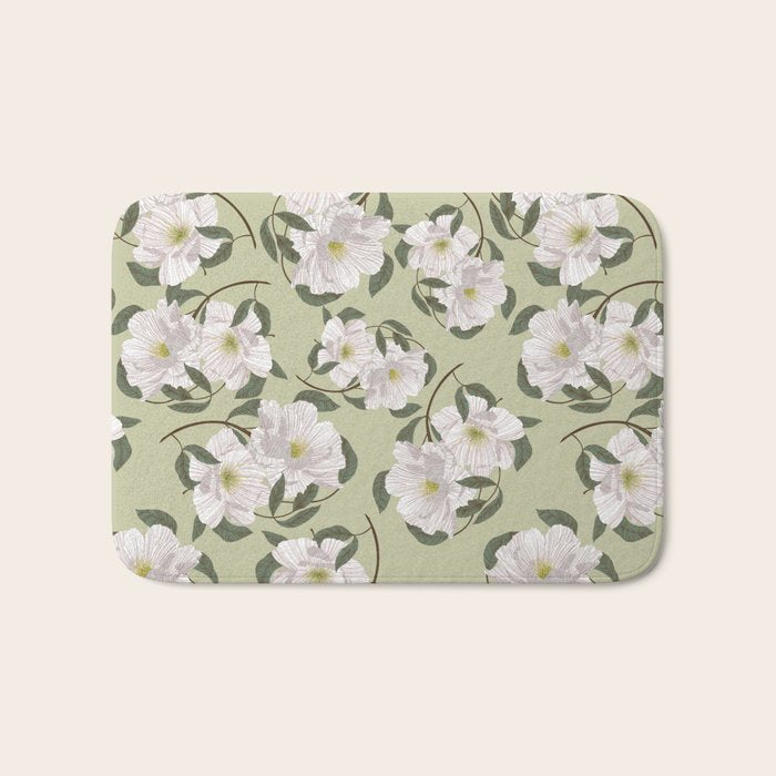 Peonies flowers II Bath Mat Gallery Image 1