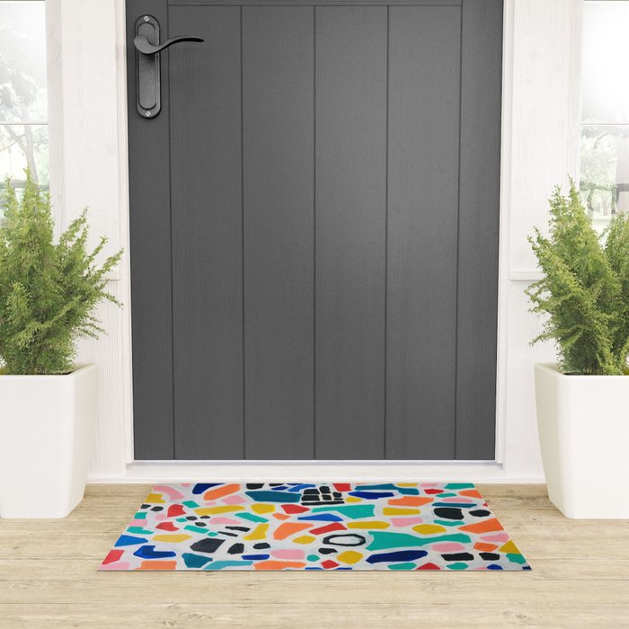 Original Painting by Ejaaz Haniff Acrylic Painting Abstract Art Shapes Pattern Fun Colorful Shapes Welcome Mat Gallery Image 3