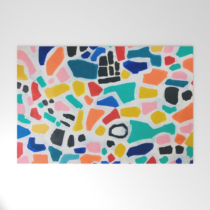 Original Painting by Ejaaz Haniff Acrylic Painting Abstract Art Shapes Pattern Fun Colorful Shapes Welcome Mat Gallery Image 1