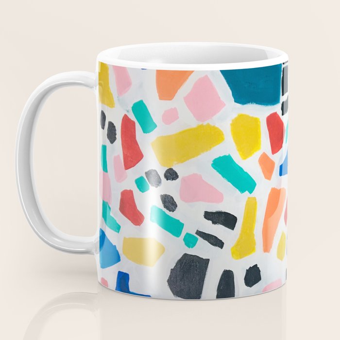 Original Painting by Ejaaz Haniff Acrylic Painting Abstract Art Shapes Pattern Fun Colorful Shapes Coffee Mug Gallery Image 3