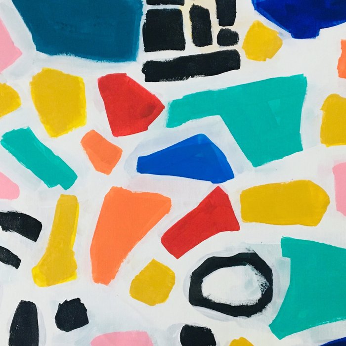 Original Painting by Ejaaz Haniff Acrylic Painting Abstract Art Shapes Pattern Fun Colorful Shapes Coffee Mug Gallery Image 2