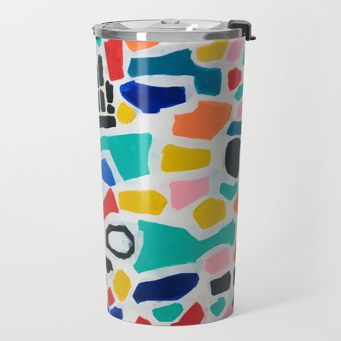 Original Painting by Ejaaz Haniff Acrylic Painting Abstract Art Shapes Pattern Fun Colorful Shapes Travel Mug Gallery Image 2