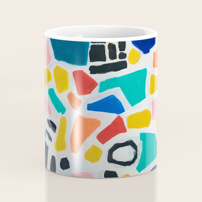 Original Painting by Ejaaz Haniff Acrylic Painting Abstract Art Shapes Pattern Fun Colorful Shapes Coffee Mug Gallery Image 4