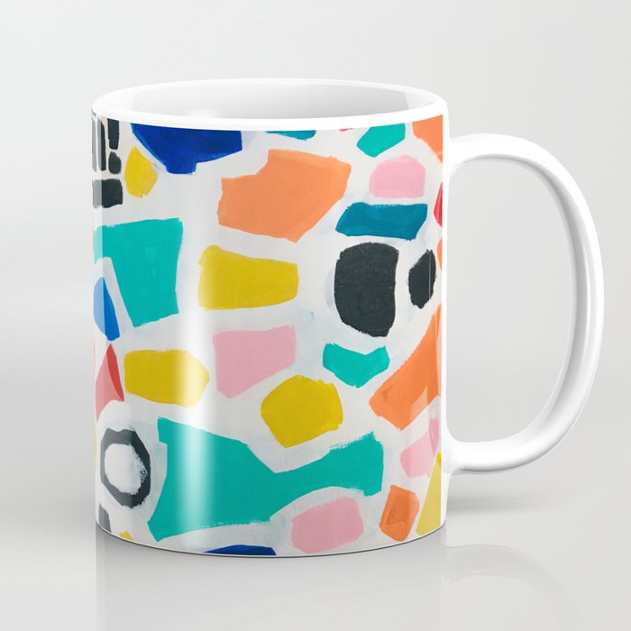 Original Painting by Ejaaz Haniff Acrylic Painting Abstract Art Shapes Pattern Fun Colorful Shapes Coffee Mug Gallery Image 1