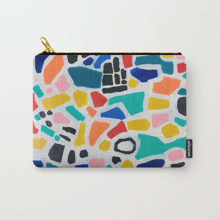 Original Painting by Ejaaz Haniff Acrylic Painting Abstract Art Shapes Pattern Fun Colorful Shapes Carry All Pouch Gallery Image 1