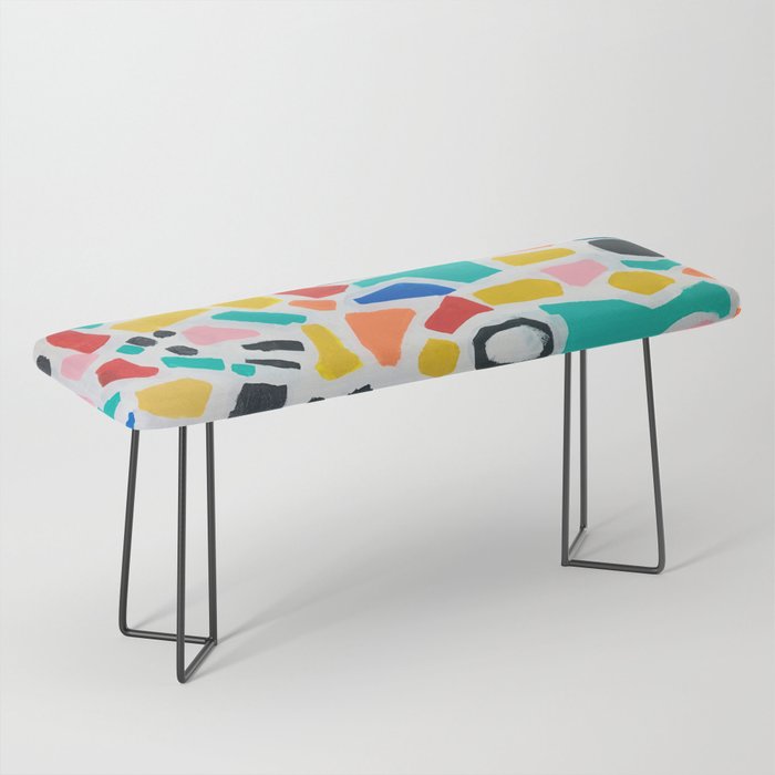 Original Painting by Ejaaz Haniff Acrylic Painting Abstract Art Shapes Pattern Fun Colorful Shapes Bench Gallery Image 1