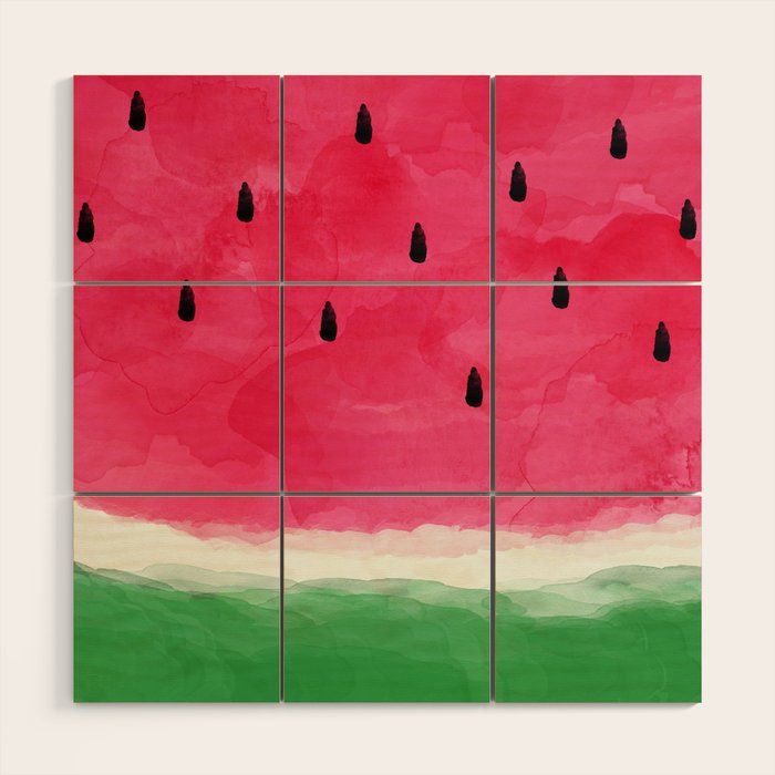 Watermelon Abstract Wood Wall Art Gallery Image 1