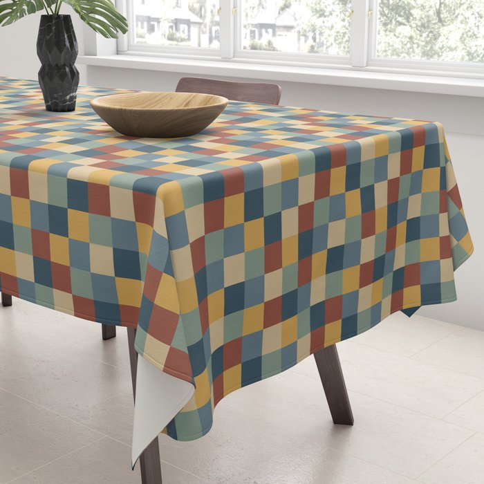 Bold Colorful Checks Pattern - Small IX Tablecloth Gallery Image 3
