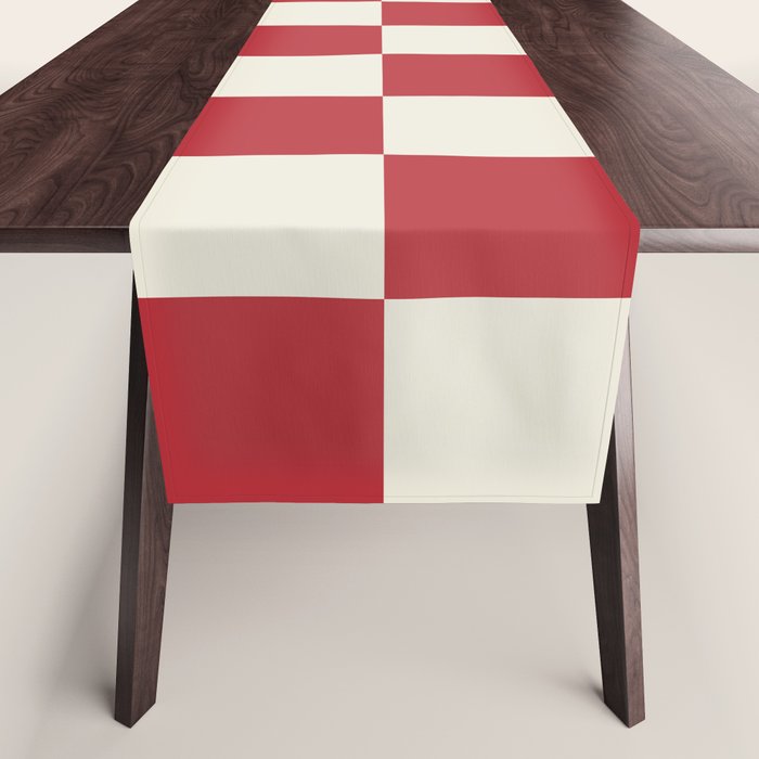 Duo II - Crean and Red Stripes Table Runner Gallery Image 1