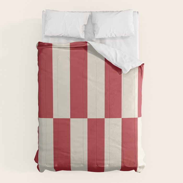 Duo II - Crean and Red Stripes Comforter Gallery Image 6