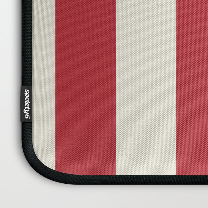 Duo II - Crean and Red Stripes Laptop Sleeve Gallery Image 3