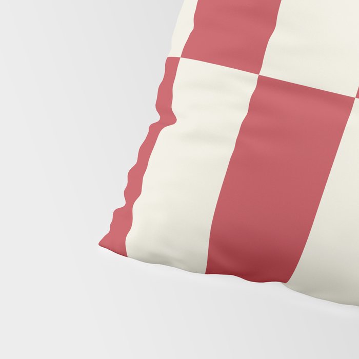 Duo II - Crean and Red Stripes Pillow Sham Gallery Image 4