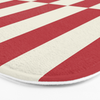 Duo II - Crean and Red Stripes Bath Mat Gallery Image 3