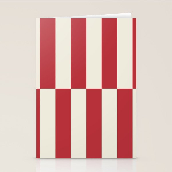 Duo II - Crean and Red Stripes Stationery Card Gallery Image 2