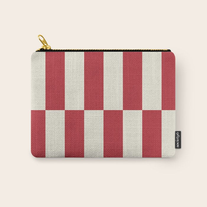 Duo II - Crean and Red Stripes Carry All Pouch Gallery Image 1