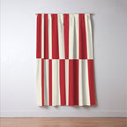 Duo II - Crean and Red Stripes Window Curtain Gallery Image 3