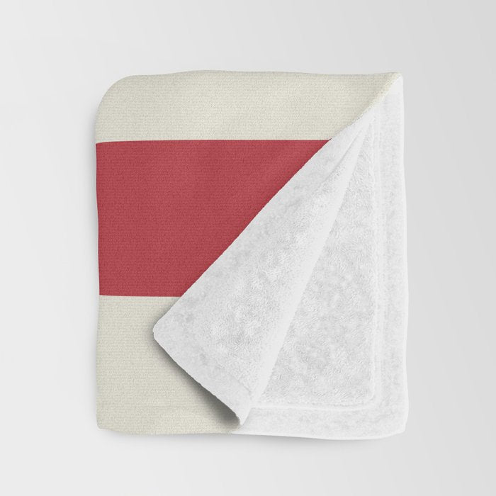 Duo II - Crean and Red Stripes Throw Blanket Gallery Image 3