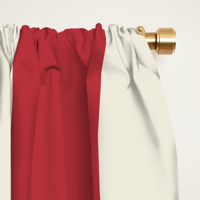 Duo II - Crean and Red Stripes Window Curtain Gallery Image 2
