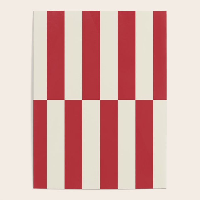 Duo II - Crean and Red Stripes Poster Gallery Image 4