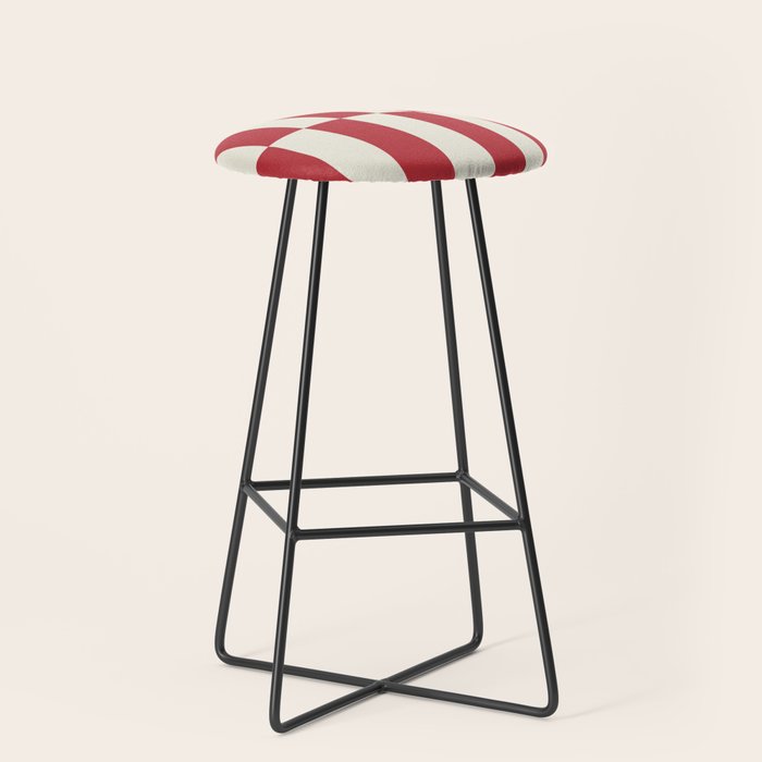 Duo II - Crean and Red Stripes Stool Gallery Image 1