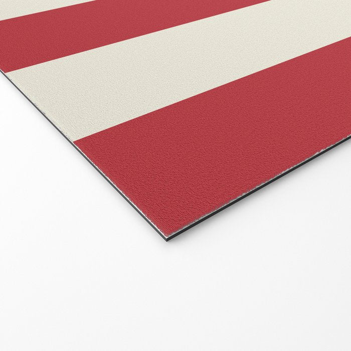 Duo II - Crean and Red Stripes Welcome Mat Gallery Image 2