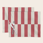 Duo II - Crean and Red Stripes Placemat Gallery Image 1