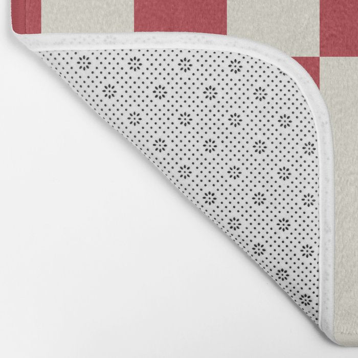 Duo II - Crean and Red Stripes Bath Mat Gallery Image 2