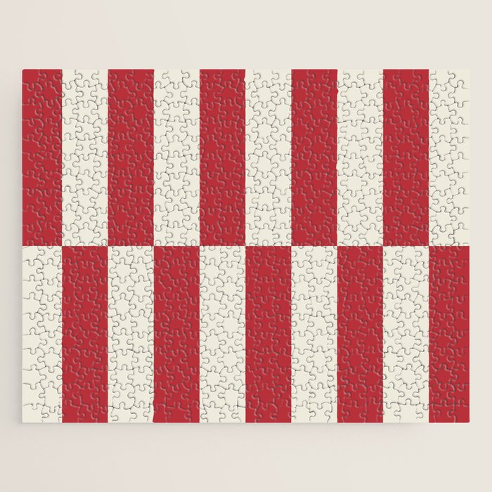 Duo II - Crean and Red Stripes Jigsaw Puzzle Gallery Image 1