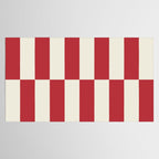 Duo II - Crean and Red Stripes Tablecloth Gallery Image 2