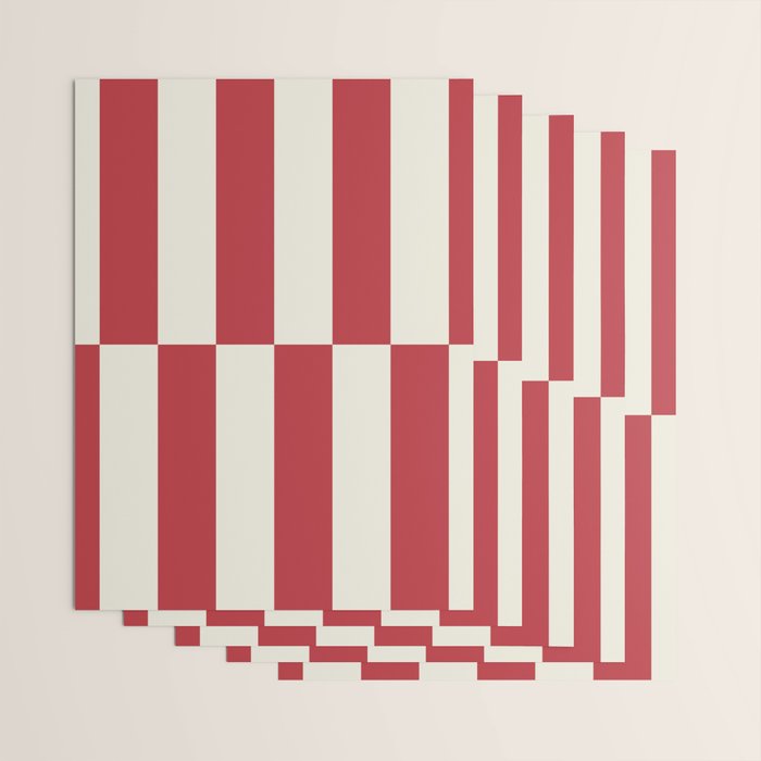 Duo II - Crean and Red Stripes Wrapping Paper Gallery Image 3