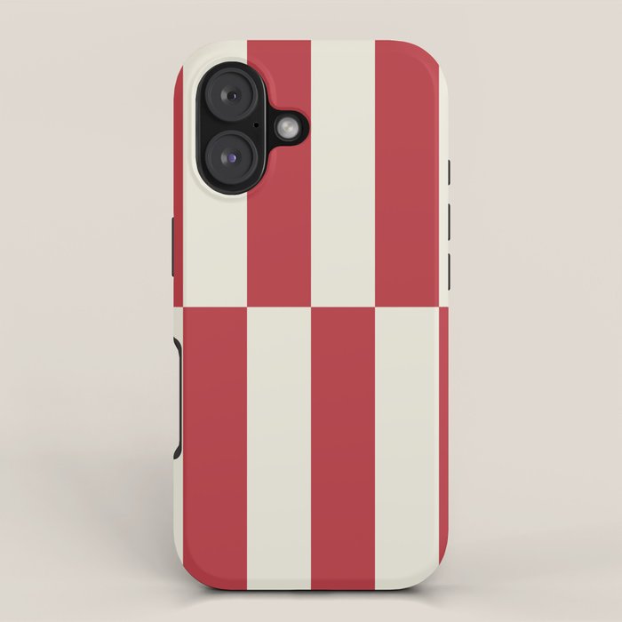 Duo II - Crean and Red Stripes iPhone Case Gallery Image 1