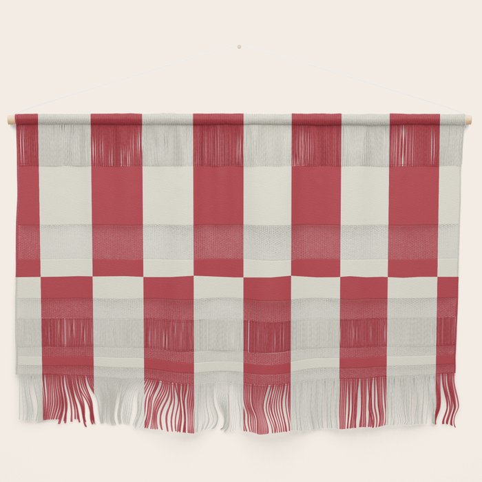 Duo II - Crean and Red Stripes Wall Hanging Gallery Image 1