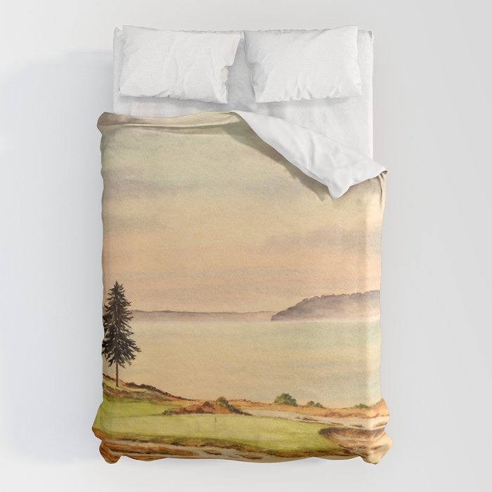 Chambers Bay Golf Course 15th Hole Duvet Cover Gallery Image 6