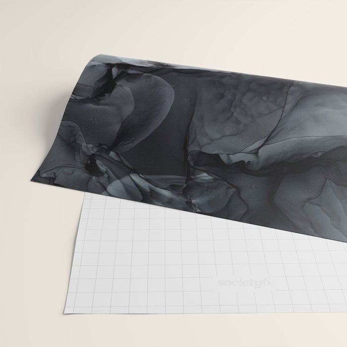 Moody Dark Chaos Inks Abstract Wrapping Paper Gallery Image 2