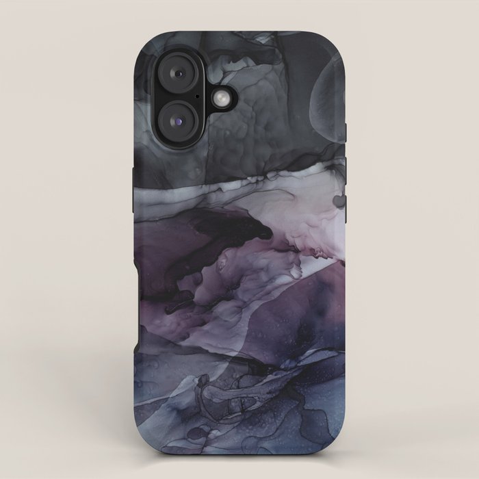 Moody Dark Chaos Inks Abstract iPhone Case Gallery Image 1