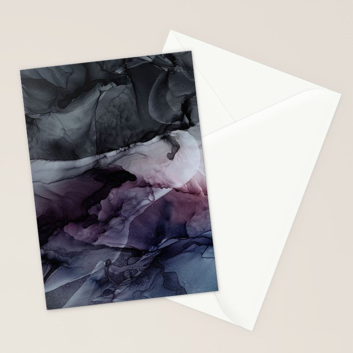 Moody Dark Chaos Inks Abstract Stationery Card Gallery Image 2