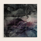 Moody Dark Chaos Inks Abstract Wood Wall Art Gallery Image 1