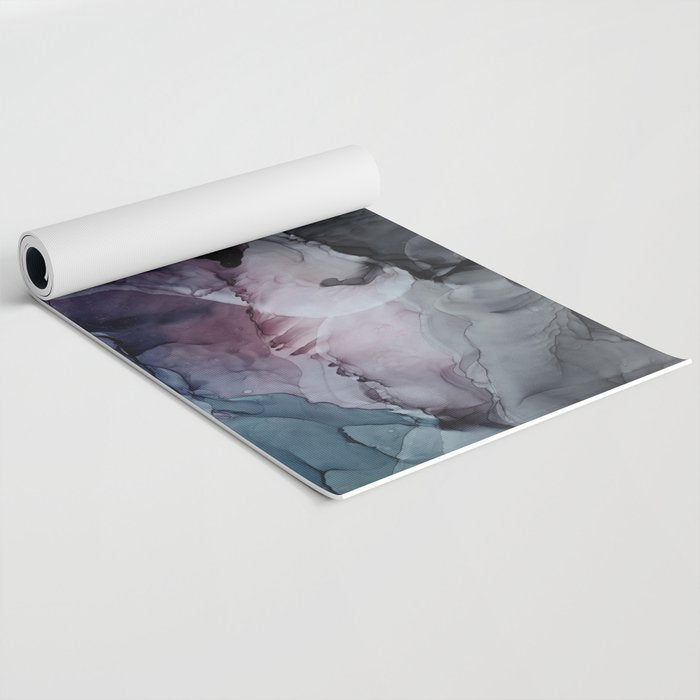 Moody Dark Chaos Inks Abstract Yoga Mat Gallery Image 2