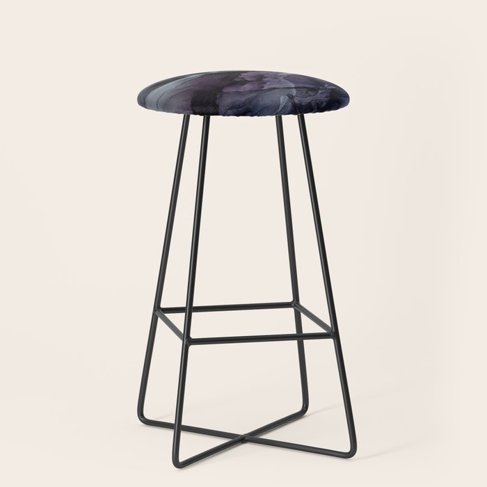 Moody Dark Chaos Inks Abstract Stool Gallery Image 1