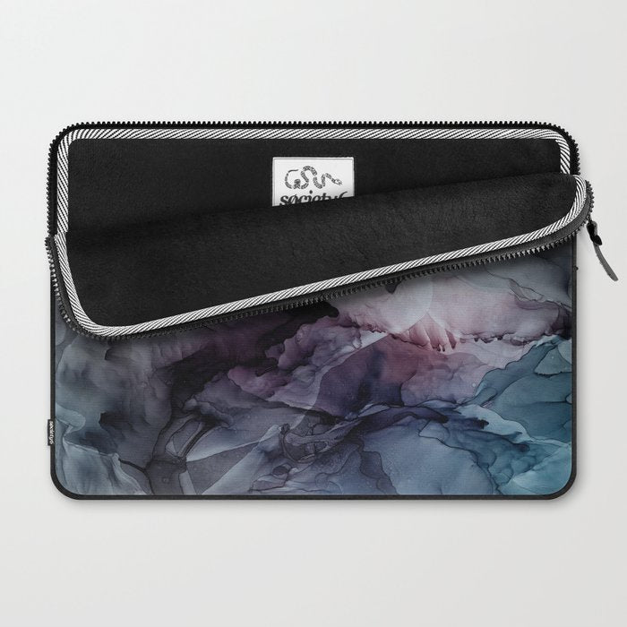 Moody Dark Chaos Inks Abstract Laptop Sleeve Gallery Image 2