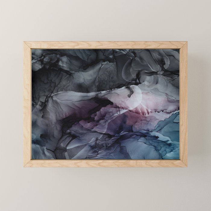 Moody Dark Chaos Inks Abstract Mini Art Print Gallery Image 1