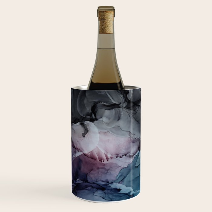 Moody Dark Chaos Inks Abstract Wine Chiller Gallery Image 3