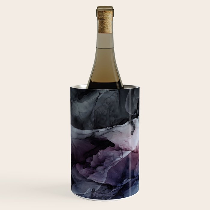 Moody Dark Chaos Inks Abstract Wine Chiller Gallery Image 1