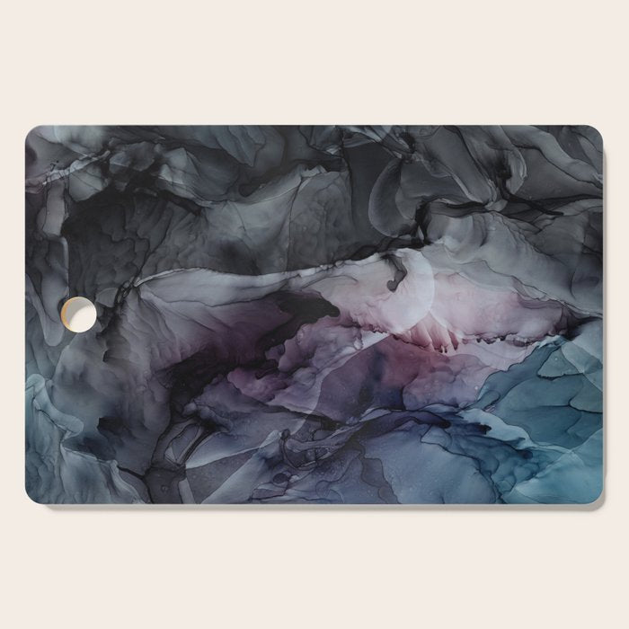 Moody Dark Chaos Inks Abstract Cutting Board Gallery Image 1