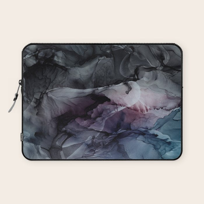 Moody Dark Chaos Inks Abstract Laptop Sleeve Gallery Image 1