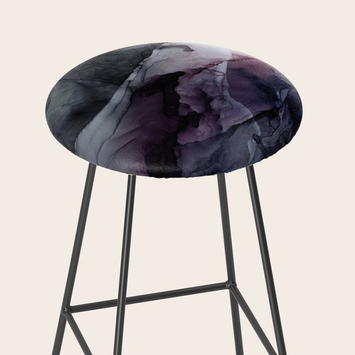Moody Dark Chaos Inks Abstract Stool Gallery Image 2