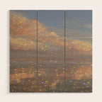 Magical sparkle sunset | shining sky | ocean | waves | sea | diamonds | collage | blue | nature |  Wood Wall Art Gallery Image 1