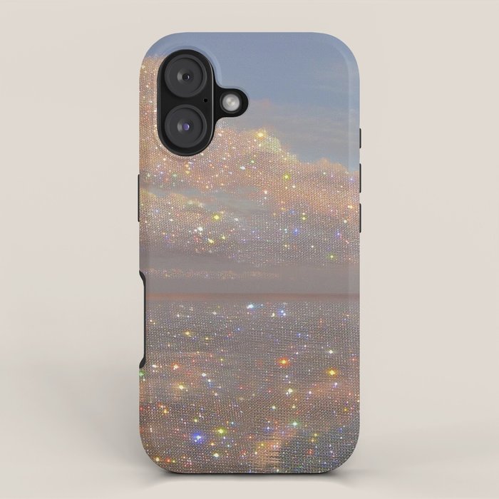 Magical sparkle sunset | shining sky | ocean | waves | sea | diamonds | collage | blue | nature |  iPhone Case Gallery Image 1