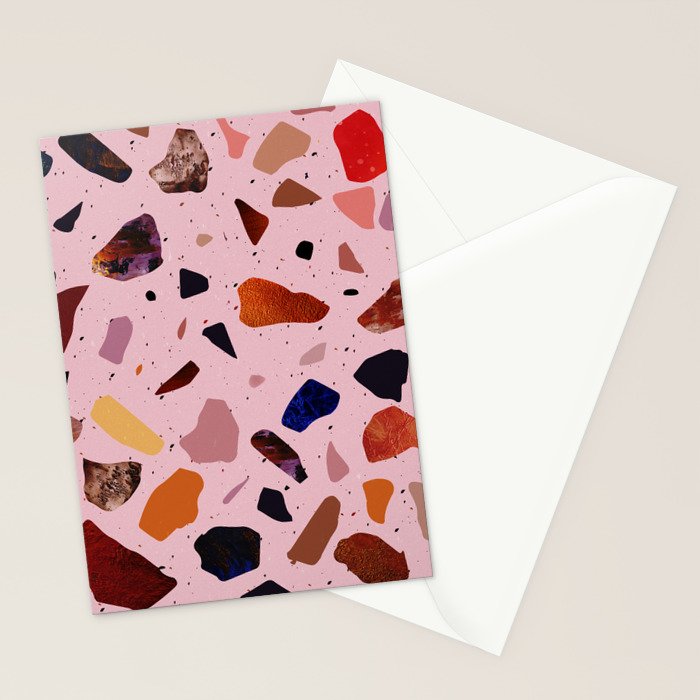 Terrazzo Rosé Stationery Card Gallery Image 2